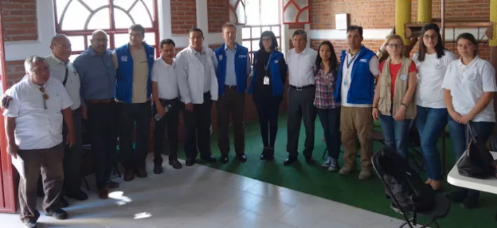 Voluntarias de PBI en reunión de sociedad civil e integrantes de misión CNDH-ONU-DH a Guerrero, realizada a finales de 2016. @PBI México